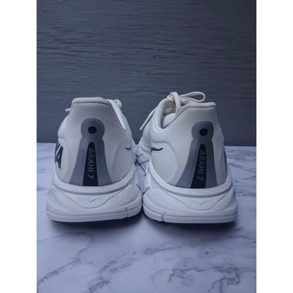 New Hoka Men's Arahi 7 Blanc de Blanc White Steel Wool Running Shoe Size 10 - Picture 5 of 7